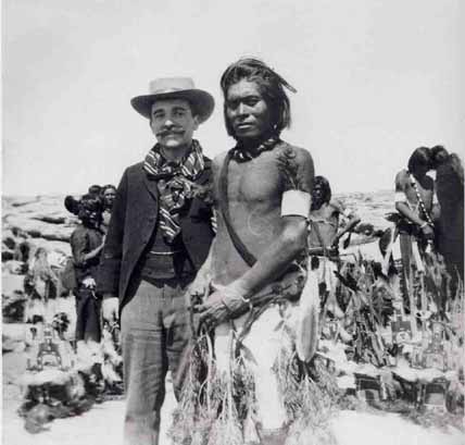 Aby Warburg (on the left) during his trip in New Mexico, 1896